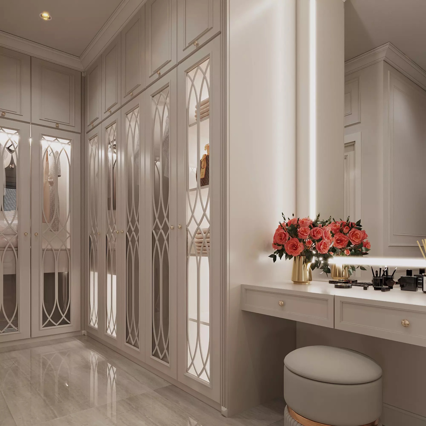 phòng thay đồ thiết kế phong cách Modern Classic
