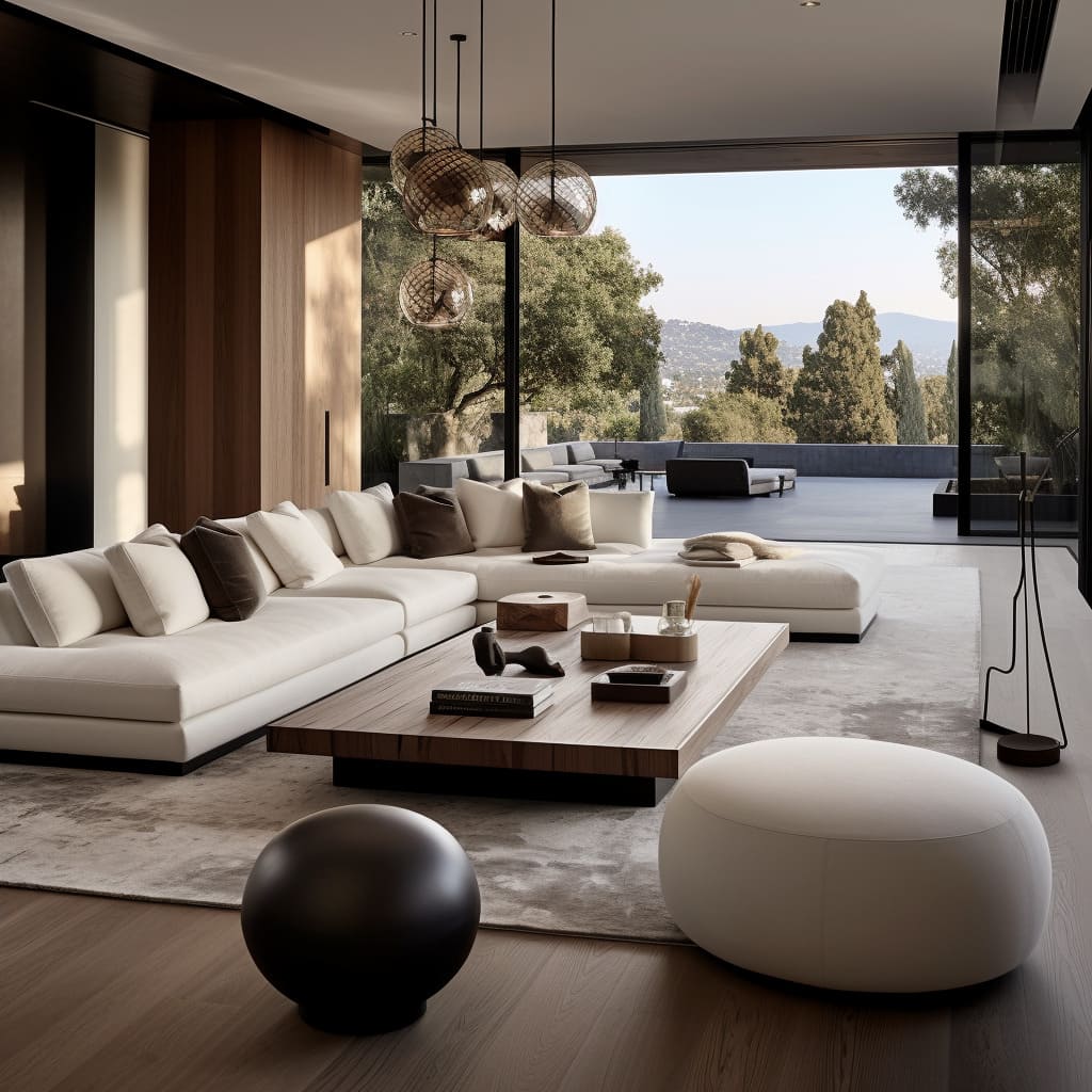 A calm environment where aesthetic minimalism is embraced, featuring monochromatic hues and subtle, luxurious touches